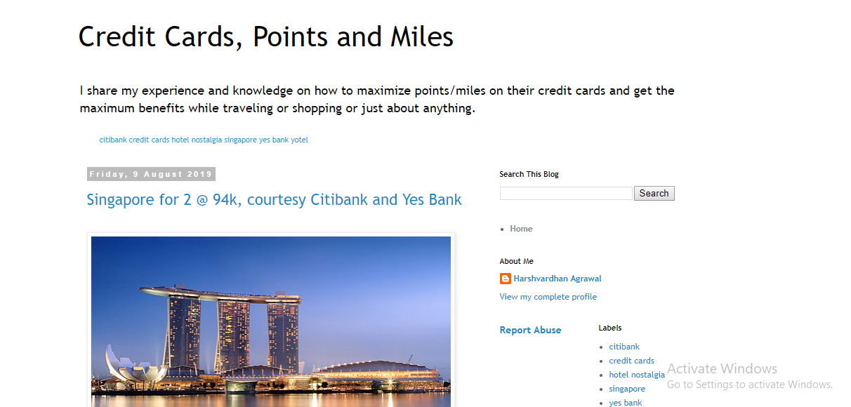 Cards, Points and Miles