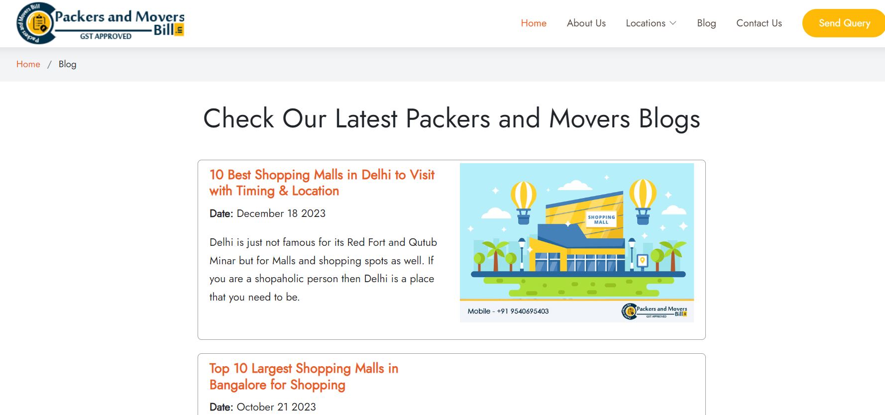Packers and Movers Bill Blog