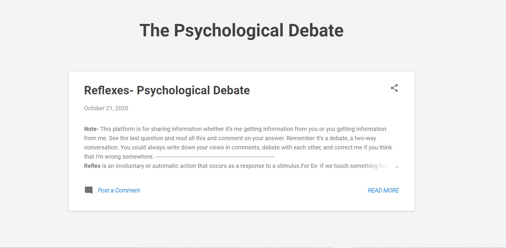 The Psychological Debate