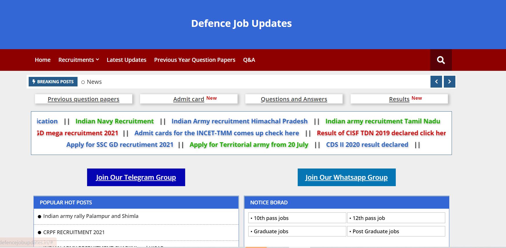 Defence Job Updates